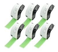 BETCKEY - 6 Rotoli DK-11201 Etichette per Indirizzi Compatibile con Brother, 29mm x 90mm, 2400 Etichette Colorate Verde per Stampanti di Etichette Brother QL