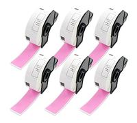 BETCKEY - 6 Rotoli DK-11201 Etichette per Indirizzi Compatibile con Brother, 29mm x 90mm, 2400 Etichette Colorate Rosa per Stampanti di Etichette Brother QL