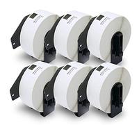 BETCKEY - 6 Rotoli DK-11201 Etichette per Indirizzi Compatibile con Brother, 29mm x 90mm, 2400 Etichette rimovibili per Stampanti di Etichette Brother QL