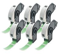 BETCKEY - 6 Rotoli DK-11204 Etichette Multiuso Compatibile con Brother, 17mm x 54mm, 2400 Etichette Colorate Verde per Stampanti di Etichette Brother QL