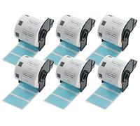 BETCKEY - 6 Rotoli DK-11209 Etichette per Indirizzi Compatibile con Brother, 62mm x 29mm, 4800 Etichette Colorate Blu per Stampanti di Etichette Brother QL