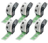 BETCKEY - 6 Rotoli DK-11221 Etichette Quadrate Compatibile con Brother, 23mm x 23mm, 6000 Etichette Colorate Verde per Stampanti di Etichette Brother QL