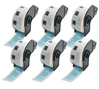 BETCKEY - 6 Rotoli DK-11221 Etichette Quadrate Compatibile con Brother, 23mm x 23mm, 6000 Etichette Colorate Blu per Stampanti di Etichette Brother QL