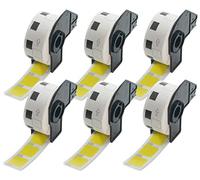 BETCKEY - 6 Rotoli DK-11221 Etichette Quadrate Compatibile con Brother, 23mm x 23mm, 6000 Etichette Colorate Giallo per Stampanti di Etichette Brother QL