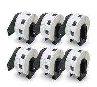 BETCKEY - 6 Rotoli DK-11221 Etichette Quadrate Compatibile con Brother, 23mm x 23mm, 6000 Etichette per Stampanti di Etichette Brother QL