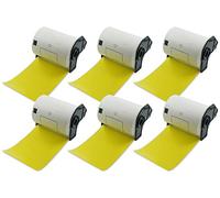 BETCKEY - 6 Rotoli DK-11241 Etichette per Spedizioni Compatibile con Brother, 102mm x 152mm, 1200 Etichette Colorate Giallo per Stampanti di Etichette Brother QL