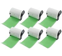 BETCKEY - 6 Rotoli DK-11241 Etichette per Spedizioni Compatibile con Brother, 102mm x 152mm, 1200 Etichette Colorate Verde per Stampanti di Etichette Brother QL