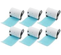 BETCKEY - 6 Rotoli DK-11241 Etichette per Spedizioni Compatibile con Brother, 102mm x 152mm, 1200 Etichette Colorate Blu per Stampanti di Etichette Brother QL