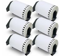 BETCKEY - 6 Rotoli DK-22243 Etichette per Spedizioni Compatibile con Brother, 102mm x 30.48m, 6 Etichette rimovibili per Stampanti di Etichette Brother QL