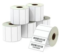 BETCKEY - 67mm x 25mm(2,625 in x 1 in) Perforated Etichette Termiche per Cartelle e Indirizzo Compatibile con stampanti Zebra e altre [6 Rotoli/12000 Etichette]