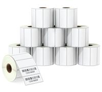 BETCKEY - 67mm x 25mm(2,625 in x 1 in) Perforated Etichette Termiche per Cartelle e Indirizzo Compatibile con stampanti Zebra e altre [10 Rotoli/20000 Etichette]