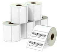BETCKEY - 76mm x 38mm(3 in x 1,5 in) Perforated Etichette Termiche per Codice a Barre, Spedizione e Indirizzo Compatibile con stampanti Zebra e altre [6 Rotoli/5700 Etichette]