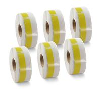 BETCKEY Etichette colorate compatibili con etichette con codici a barre della libreria Dymo 30346 (1/2" x 1-7/8"), compatibili per stampanti desktop Dymo LabelWriter Thermal 450, 4XL e Zebra [6 rotoli, 3600 etichette, giallo]