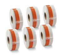BETCKEY Etichette colorate compatibili con etichette con codici a barre della libreria Dymo 30346 (1/2" x 1-7/8"), compatibili per stampanti desktop Dymo LabelWriter Thermal 450, 4XL e Zebra [6 rotoli, 3600 etichette, arancione]