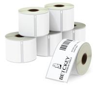 BETCKEY Etichette di ricambio per DYMO 99019 (2-5/16" x 7-1/2"), 6 rotoli | Compatibile con stampanti DYMO Labelwriter 450, 4XL, Rollo e Zebra, 900 etichette, perforate, non adatte a 550 5XL