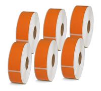 BETCKEY - Etichette per codici a barre e indirizzi da 2,5 x 7,6 cm, compatibili con stampanti Zebra e Rollo, adesivo premium e perforato [arancione, 6 rotoli, 3120 etichette]