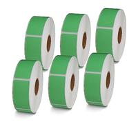 BETCKEY - Etichette per codici a barre e indirizzi di Logistica di Amazon da 2,5 x 5,1 cm, compatibili con stampanti Zebra e Rollo, adesivo premium e perforato [verde, 6 rotoli, 4500 etichette]