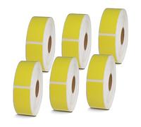 BETCKEY - Etichette per codici a barre e indirizzi di Logistica di Amazon da 2,5 x 5,1 cm, compatibili con stampanti Zebra e Rollo, adesivo premium e perforato [giallo, 6 rotoli, 4500 etichette]