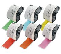 BETCKEY - Etichette per indirizzi grandi di ricambio per Brother DK-1208 (3,6 x 8,9 cm), compatibili con stampanti Brother QL [6 rotoli/2400 etichette, misto]