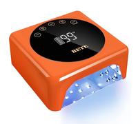 BETE Lampada per unghie a LED senza fili, UV ricaricabile da 78 W, con sensore a infrarossi e display LCD, asciuga unghie portatile con 5 impostazioni di timeout (Arancione)