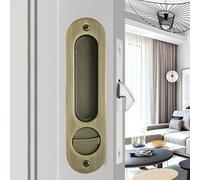 betensh Maniglia per porta tascabile da 173 mm con serratura invisibile a chiave per serratura a gancio per porta in legno bronzo spazzolato