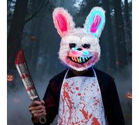 Betensh Maschera di Coniglio Horror per Halloween, Maschera di Coniglio Insanguinato Horror, Adatta a Bambini ed Adulti, Ideale per Carnevale e Feste di Cosplay