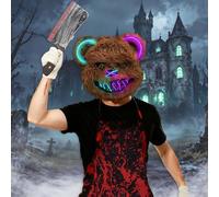 Betensh Maschera Orso Horror per Halloween, Maschera Orso LED Carina e Horror per Festa, Cosplay e Decorazione Festiva