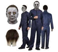 Betensh Michael Myers Costume，Include Maschera Michael Myers，Costume Michael Myers，Maschera Halloween ，Horror,Coltello Giocattolo Insanguinato（L）