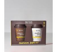 Beter Coffee O'clock Set Doccia Con Esfoliante al Profumo di Caffè e Burro Corpo al Cocco, Set Bagno Donna, Formule Vegane, Regalo Donna