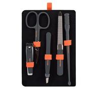 Beter - Kit da viaggio per la cura personale Level Up Collection, set di basi con tagliapeli nasali, strumenti per manicure in acciaio inox, Orange