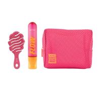 Beter - Pack Spazzola Districante Flex 180° XS fucsia + FLOW Spray Leave-in Vegano Anticrespo 120ml + Beauty Case in Rete Traspirante con Tasca, Ideale per l’Estate, Perfetto per Viaggio