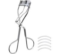 Beter - Piegaciglia nichelato, con cuscinetti in silicone, piegaciglia professionale, include 5 strisce di ricambio, acciaio a lunga durata, trucco degli occhi, Eyelash curler