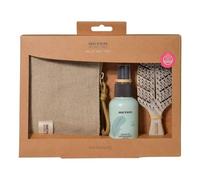 Beter - Set 3 Pezzi Hair Rescue Natural Fiber (Spazzola Districante MINI + Spray Districante Senza Risciacquo + Beauty Case) Capelli Morbidi, Idratati e Luminosi, Profumo di Pesca