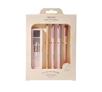 Beter - Set di Pennelli per Trucco per Occhi e Palette Ombretti con 4 Toni + Illuminante, Pure Harmony, 4 Pennelli per Occhi e Sopracciglia, Pelo Sintetico e Fibre di Bambù, Pennelli make up, Regalo