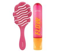 Beter - Spazzola per capelli Flex 180° XL fucsia + FLOW Spray districante senza risciacquo 120ml, Anticrespo, Senza rotture e ultra flessibile, Capelli lunghi