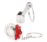 BETESSIN 2pz Portachiavi per Auto Portachiavi Creativi Decorativi per Auto Macchina Regalo Multicolore (Pistone Biella + Disco Freno)