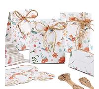 BETESSIN 50 pz Scatole Portaconfetti Scatoline Bomboniere Matrimonio Sacchetti Regalo Carta con Etichette Nastro per Compleanno Matrimonio Battesimo Nascita Festa Fai da Te