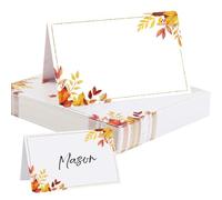 BETESSIN 50pz Segnaposto Cartellini Autunno per Tavolo Bomboniere Ringraziamento Bigliettini Carta Foglia d'Acero da Tavolo Decorazione Festa