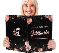 BETESSIN Biglietti Auguri con Busta Pensionamento Spagnolo Feliz Jubilación