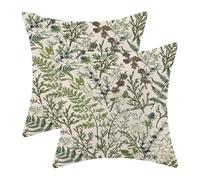 BETGINY Set di 2 federe per cuscini con motivo floreale primaverile, 45 x 45 cm, colore verde salvia, decorazione per divano e divano