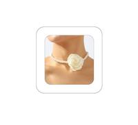 Bethynas Collana girocollo con perle barocche con fiore fatto a mano vintage floreale rosa collare da sposa catena collo catena per feste gioielli per donne, Metallo