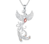 BETHZA Phoenix - Collana da donna in argento sterling 925, con ciondolo a forma di granato naturale, ideale come regalo per donne, figlia, fidanzata, mamma, sorella