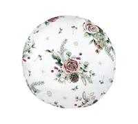 beties - Magia dell'Winter Collection - Federa decorativa rotonda per cuscino rosa gelo, ca. Ø 40 cm; in 100% cotone - rose smerigliate in Mauve & Rosé - elegante, tranquilla e invernale