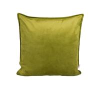 beties - Serie Samt&Sonders - Federa per cuscino circa 40 x 40 cm; in verde maggio con decorativa cucitura in jeans da azienda tedesca in alta qualità