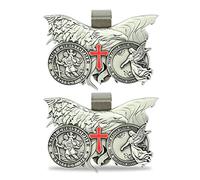 BeTime Clip per visiera con angelo custode: medaglia di San Cristoforo per auto | 16 anni regalo di compleanno per i nuovi conducenti di auto, un ottimo promemoria per guidare il limite di velocità - Confezione da 2