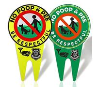 Betinyar 2 pezzi No Poop and Pee Sign No Pooping Dog Signs Bright Be Rispettful Sign Stop Dogs from Pooping or Peeing On Your Lawn Yard Sign (Y,G)