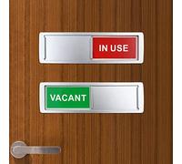 Betinyar Segnale per porta scorrevole con scritta "Vacant In Use", 2 pezzi, 17,8 x 5,1 cm, carta per la privacy, per porta dell'ufficio, argento