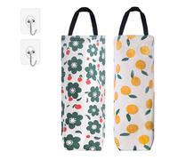 Betinyar Set di 2 supporti per sacchetti in plastica, organizer per borse per la spesa, cotone e lino, colorato
