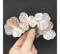 BETITETO Fermagli per capelli in metallo con fiori, 2 pezzi, per spose e matrimoni, accessori per donne e ragazze (rosa chiaro)