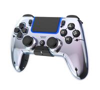 BETMI Controller Wireless per PS5 Pro/Slim, compatibile MAC/Steam Deck/PC, joystick Effetto Hall, doppia vibrazione/Macro/Turbo, jack 3,5mm, 6 assi, gamepad LED con altoparlante (Silver)